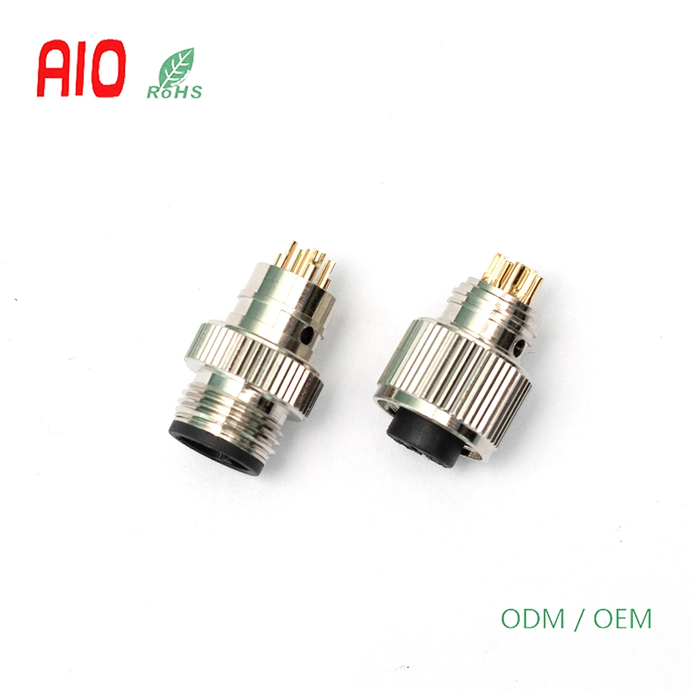 Shielded Female M12 4 Pin 5 Position a-Code Circular Connector Fakra Waterproof Auto Connector for Factory Fieldbus Material Handling Sensor and Actuators