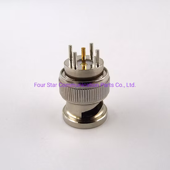 50 Ohm elektrischer Draht, wasserdicht, RF-Koaxial-BNC-Stecker, gerader Stecker für PC-B-Montage